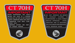 1972 CT70H K1 decals