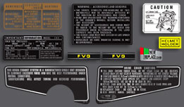 1979-80 Honda CBX warning decals