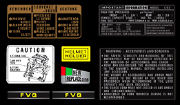 1979-80 Honda CBX warning decals