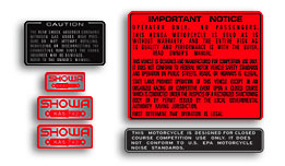 1984 Honda CR500R warning decals