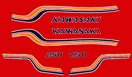 1972 Kawasaki S1 red decal set