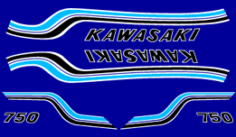 1972 Kawasaki H2 blue decals