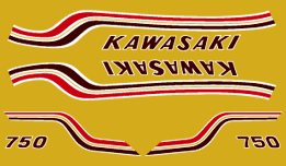 1972 Kawasaki H2 gold decals