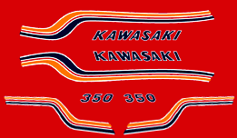 1972 Kawasaki S2 red decal set