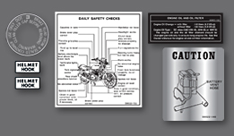 1976 Kawasaki KZ750 B1 warning set