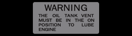 MT1 Oil Tank Warning Decal