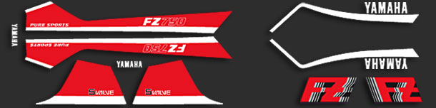 1985 Yamaha FZ750 Black & Red decals