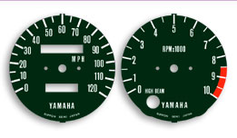 Yamaha RD400 gauge face decals